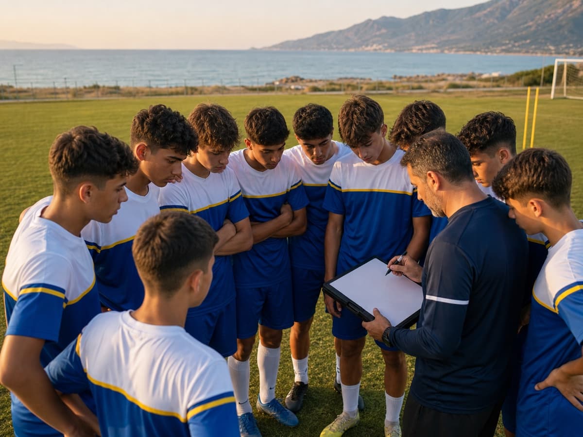 Futbol antrenmanından top ve ayak hareketi detayı